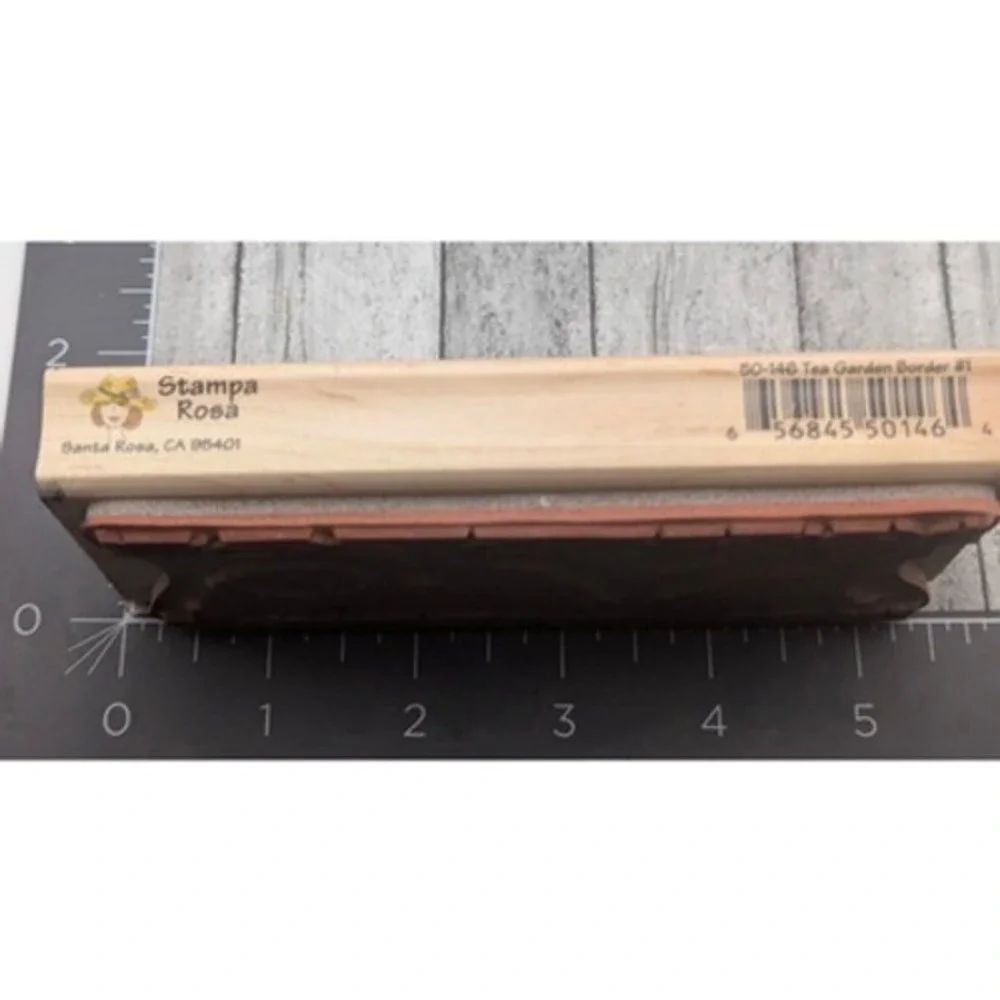 Stampa Rosa Tea Garden Border Vegetables 1998 Rubber Stamp Wood #D13